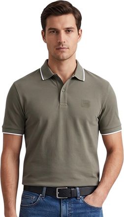 HUGO BOSS Dark Grey Solid Shirt Collar Polo