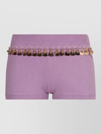 Paco Rabanne knit shorts stretch fit embellished sequins