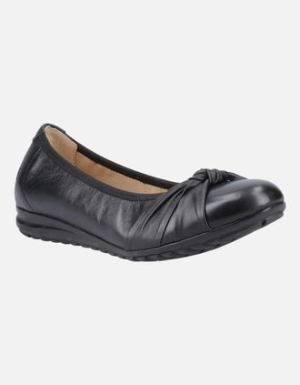 Hush Puppies Womens Hush Puppies Lilith Leather Womens Black Standard Flats - Size: 4