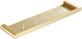 Elle Estanter&iacute;a De Ba&ntilde;o De 50 Cm Para Montaje En Pared - Acero Inoxidable Dorado Cepillado - Fijaci&oacute;n Robusta Para Paredes S&oacute;lidas - Almacenamiento Elegant