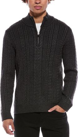 Jason Wu 1/4-Zip Cable Knit Mock Neck Sweater
