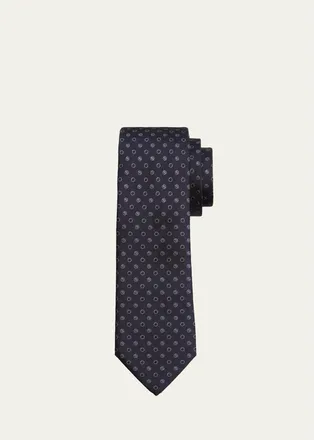 Giorgio Armani Mens Filled Polka Dot Silk Tie
