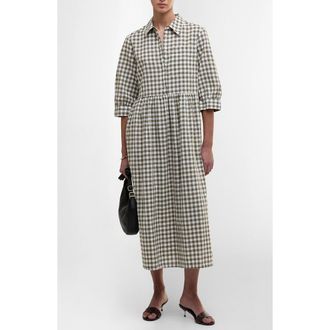 Barbour Adele Gingham Shirtdress in Dusky Green Check at Nordstrom Rack, Size 6 Us / 10 Uk