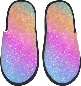 Generic Hotel Slippers Fun Rainbow Reusable Camping Slippers Cozy Anti-Slide Slipper For Home Ladies Travel L