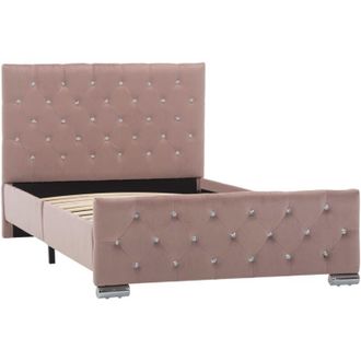 vidaXL Vidaxl - Estructura De Cama Sin Colch&oacute;n Terciopelo Rosa 120x200 Cm