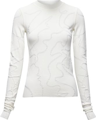 Helmut Lang wiggly line motive jacquard long sleeve sweater