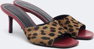 Staud Mules Bea in cavallino con stampa leopardata