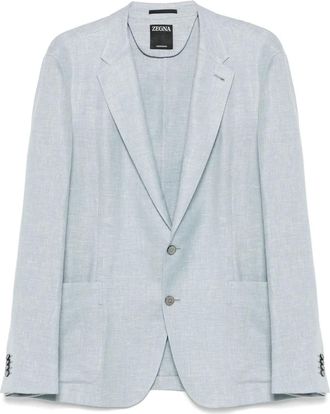 Ermenegildo Zegna Blazer con effetto fiammato - Blu