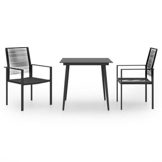 Berkfield Home 3 Piece Garden Dining Set in Black