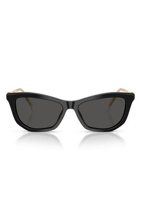 Swarovski 56mm Cat Eye Sunglasses in Black /Dark Grey at Nordstrom