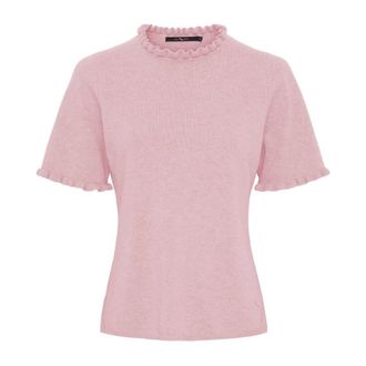 BTF-CPH Btfcph - Kashmir Gebreide Ruffle T-shirt - Dames - Truien - Roze - Maat: S Wol