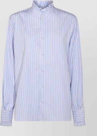 Valentino striped shirt with ruffled collar and cuffs