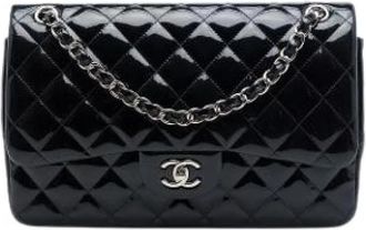 Chanel Pre-owned Vintage Double Flap Shoulder Bag - Dames - Vintage Schoudertas - Zwart - ONE Size - Leer - Vintage
