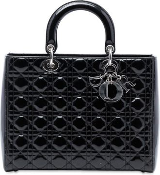 Dior Pre-owned Dior Large Patent Cannage Lady Dior 13-BO-0172