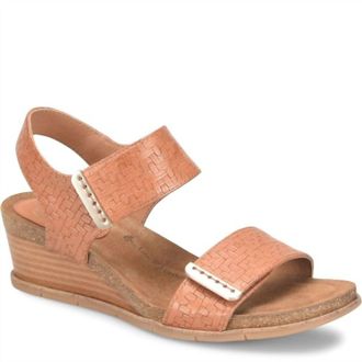 S&ouml;fft Womens Verdi Ii Adjustable Leather Wedge Sandals In Luggage Woven