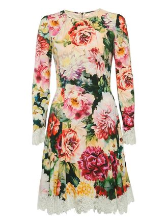 Dolce & Gabbana Abito a fiori con pizzo - Rosa