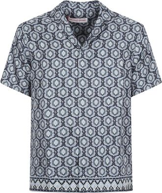 Orlebar Brown Relaxed Short-Sleeve Button-Through Shirt - Heren - Korte mouwen Overhemden - Veelkleurig - L - Overhemden