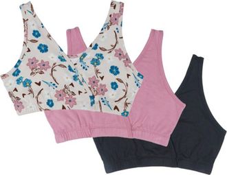 Everly Grey Paisley During & After 3-Piece Maternity/Nursing Sleep Bras in Magnolia at Nordstrom, Size Medium B