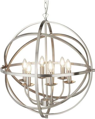 Searchlight Searchlight Orbit - 6 Light Spherical Ceiling Pendant Satin Silver, E14