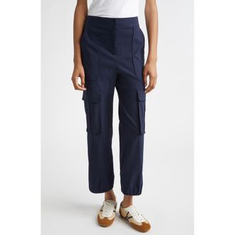 Veronica Beard Dari Crop Cargo Pants in Navy at Nordstrom, Size 12
