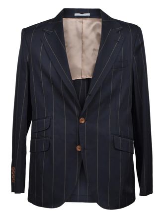 Brunello Cucinelli striped-button blazer - Blu