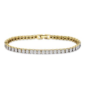 The Diamond Store 18K Gold Vermeil Diamond Set 0.57ct Tennis Bracelet