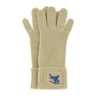 Burberry Gloves, female, Green, Size: M/L Cashmere Ribbed Gloves