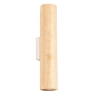 Sollux Lighting L&aacute;mpara de pared madera natural/blanco madera/acero alt. 30 cm