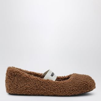 Moon Boot Cognac shearling ballerina
