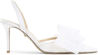 Mach & Mach Le Cadeau White Lace Slingback