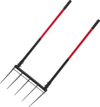 OEM Horca Ancha De 5 Dientes Con Mangos Dobles De Fibra De Vidrio, Resistente, Dise&ntilde;o Ergon&oacute;mico En Forma De U, Herramienta De Jardiner&iacute;a Para Compostaje,