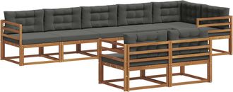 vidaXL Conjunto De Sof&aacute;s De Exterior 8 Uds. Natural Y Antracita Vidaxl