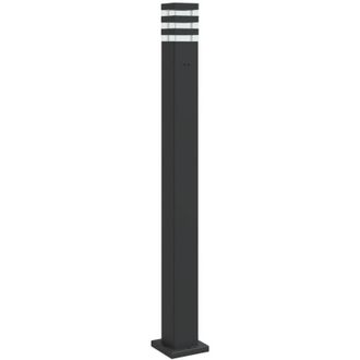 vidaXL Outdoor Floor Lamp with Outlet Black 110 cm Aluminium vidaXL