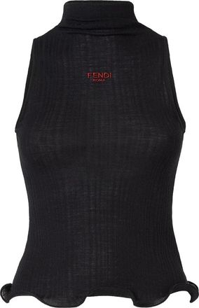 Fendi Roma Top - Dames - Coltruien - Zwart - S - Wol - Truien & Vesten