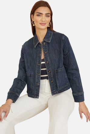 Yumi Denim Jacket With Patch Pockets in Blue at Nordstrom, Size 12