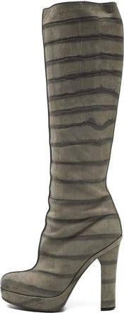 Louis Vuitton Stivali con effetto coccodrillo 120mm 2024 - Grigio