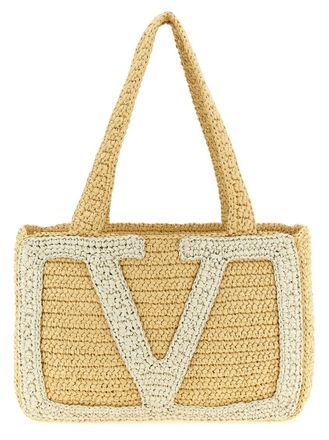 Valentino Garavani Natural/White Viva Superstar Medium Tote