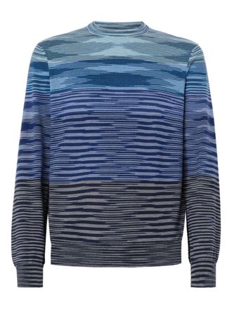 Missoni striped wave-pattern sweater - men - Wool - 48 - Blue