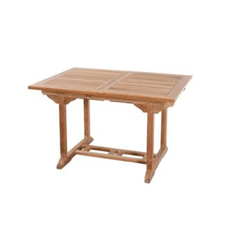 Macabane Mesa de jard&iacute;n de madera de teca extensible 4/6 personas de 180 cm