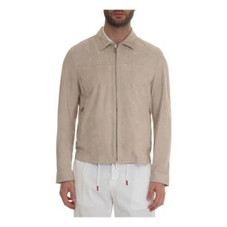 Kired Slim Fit Leren Bikerjack - Heren - Zomerjassen - Grijs - L - Jassen