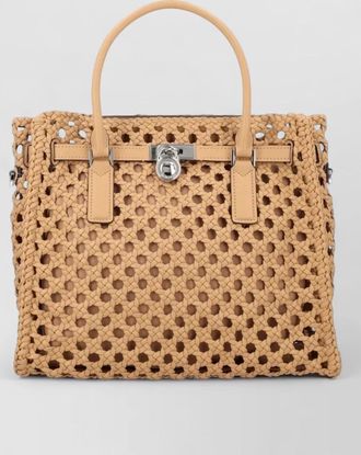 Michael Kors tote bag open weave top handles