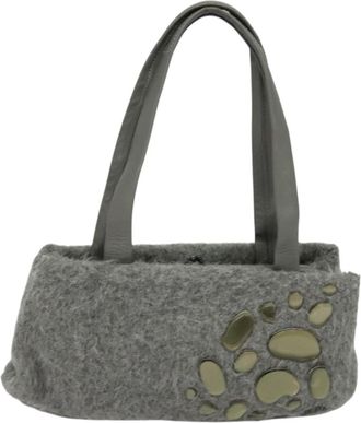 Bottega Veneta Gray Leather Handbag (Pre-Owned)