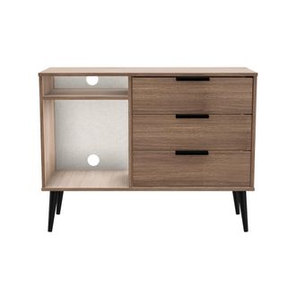 Welcome Furniture Helsinki Ready Assembled 3 Drawer TV Unit in Carini Walnut - Welcome Furniture | TJ Hughes