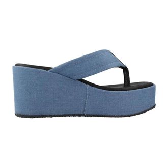 Yellow Plateau Sleehak Sandaal - Dames - Sleehakken - Blauw - 40 EU - Schoenen