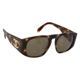 Chanel Pre-owned Accessories, female, Brown, Size: ONE SIZE Pre-owned Vintage Sunglasses