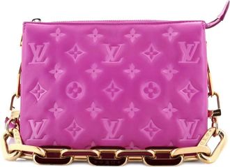 Louis Vuitton Coussin Bag BB crossbodytas van lamsleer met monogram-reli&euml;f - Paars