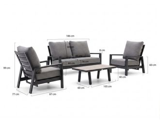 Tierra Outdoor Musone stoel-bank loungeset 4-delig 4-zits verstelbaar