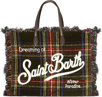 MC2 Saint Barth Vanity Wooly Blue Tartan Shoulder Bag