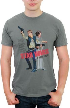 Star Wars Mens Star Wars Han Solo and Leia Attack Pose T Shirt in Grey at Nordstrom, Size Xxx-Large