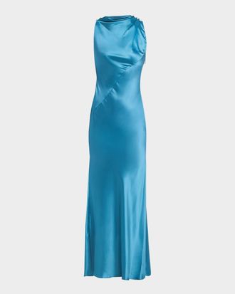 Acler Ropley Bias-Cut Satin Dress
